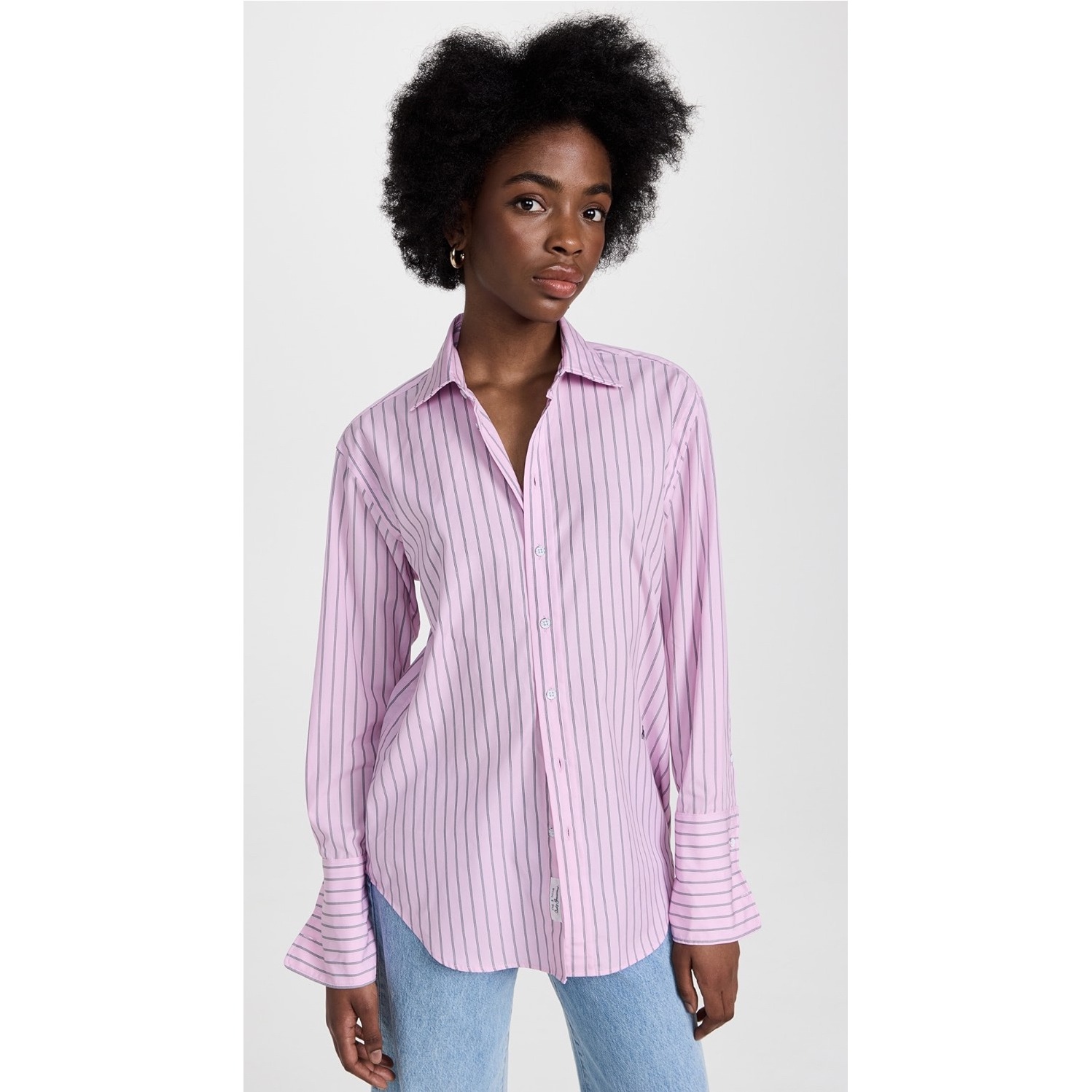 Rag & Bone Women's Diana Pink Striped Button Down Shirt Classic Fit Top Size S